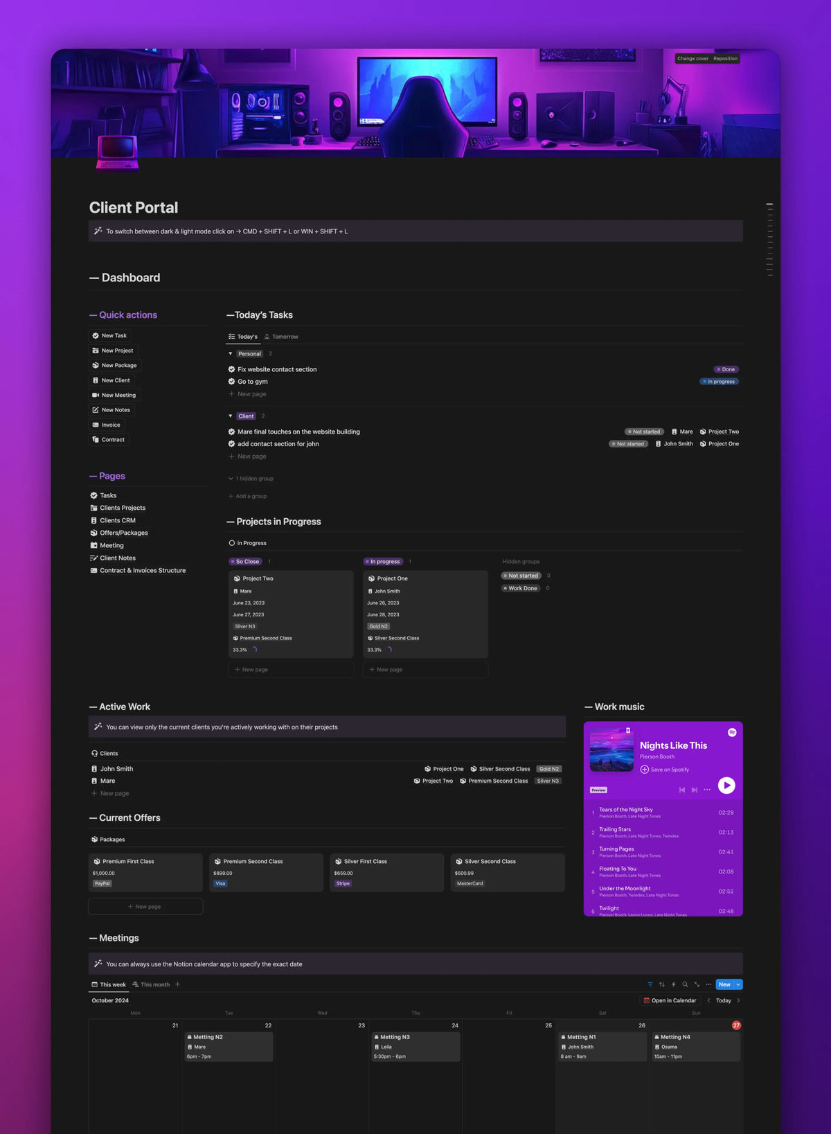 Client Portal Notion Template Client Management