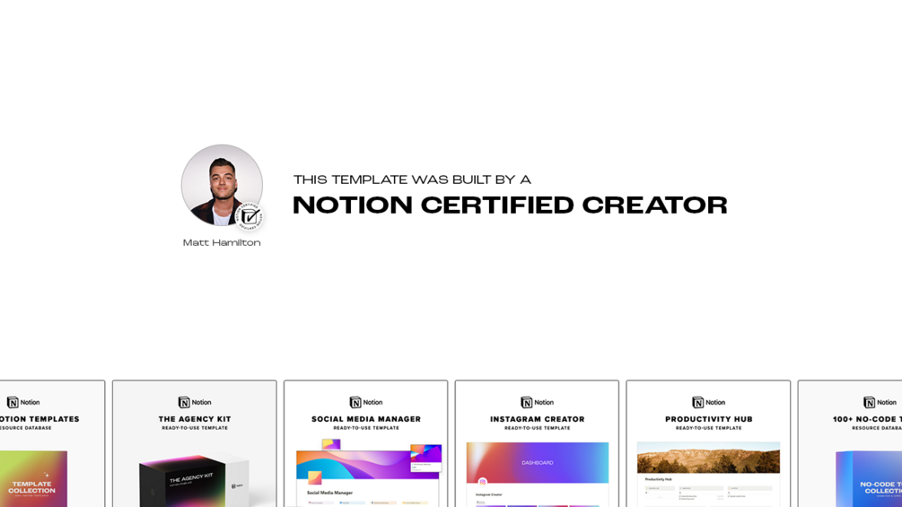 Matt Bio Twitter Creator Notion Template Content Planner Organizer