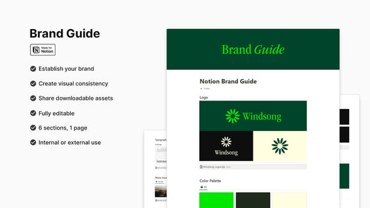 Brand Guide Notion Template Branding Management Organizer