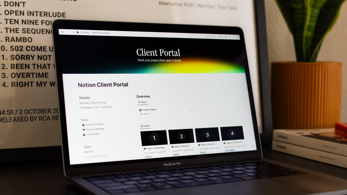 Matt Bio Client Portal Notion Template Project Management Organizer