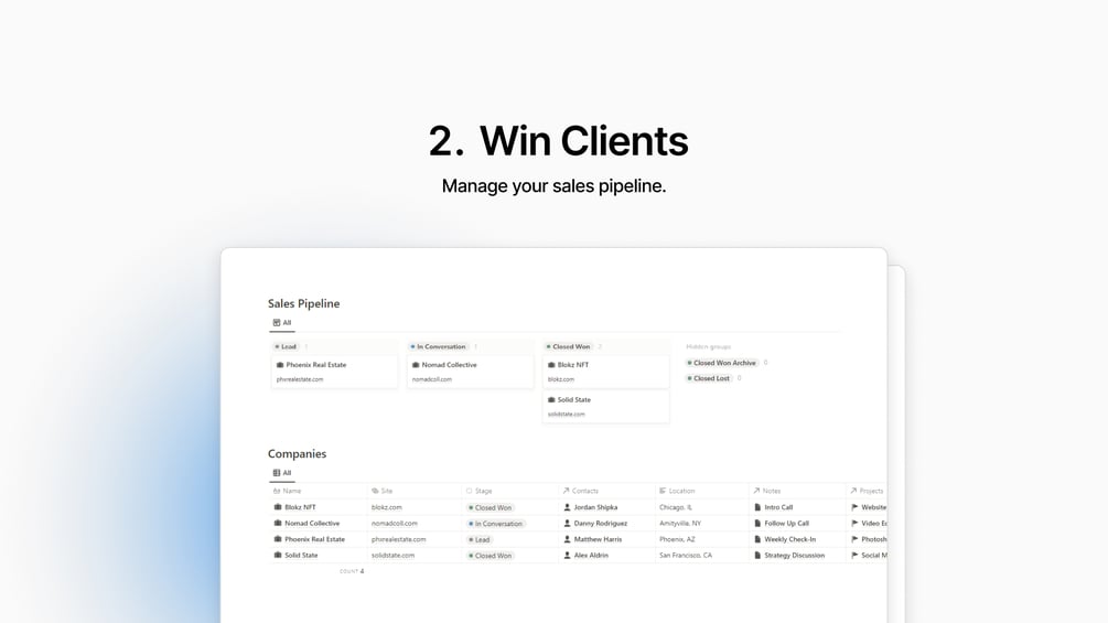 Matt Bio Sales CRM Notion Template Pipeline Project Organizer