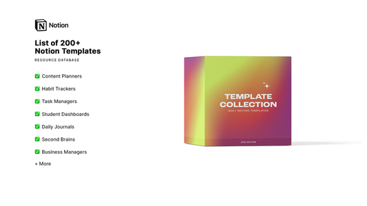 Matt Bio 200+ Notion Templates Directory Organizer
