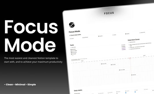 OlsNotion Focus Mode Notion Template Productivity Planner Tracker