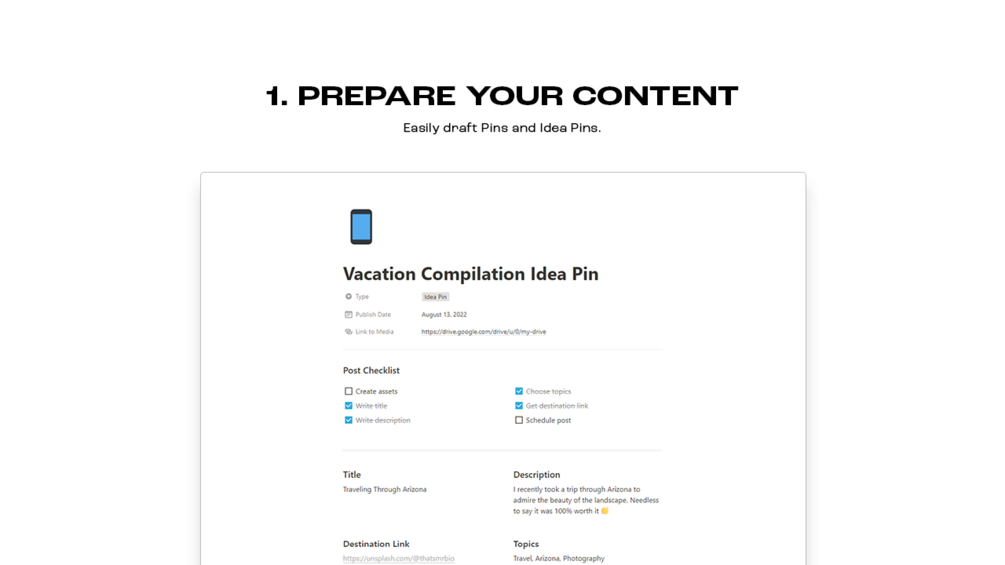 Matt Bio Pinterest Creator Notion Template Content Planner Organizer