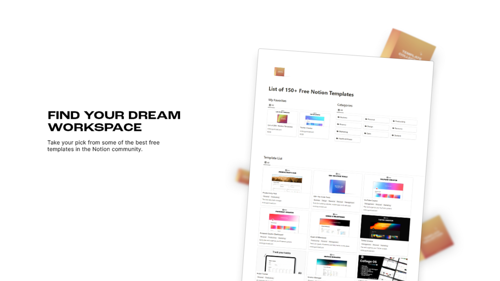 150+ Free Notion Template Directory Organizer
