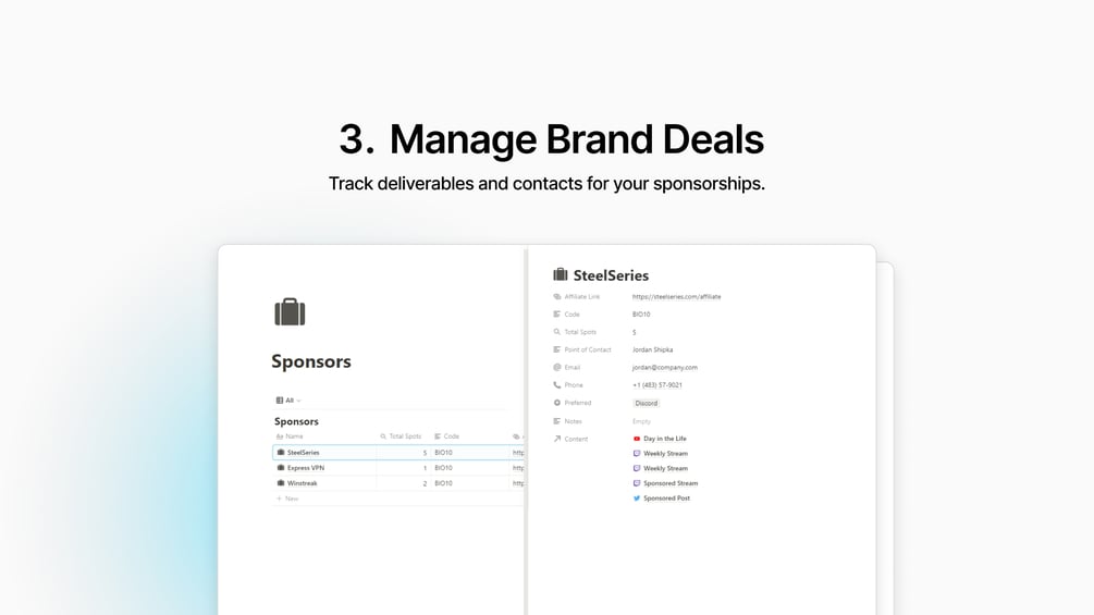 Matt Bio Content Creator Notion Template Planner Workspace Organizer