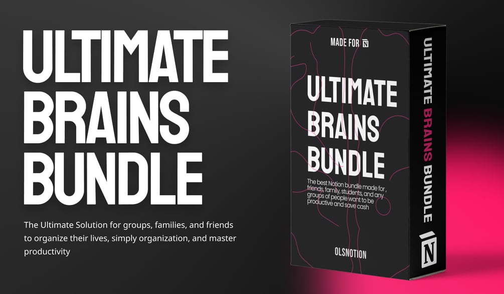 OlsNotion Ultimate Brains Bundle Notion Template Life Productivity Organizer