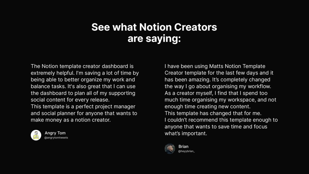 Matt Bio Creator Dashboard Notion Template Content Planner Organizer