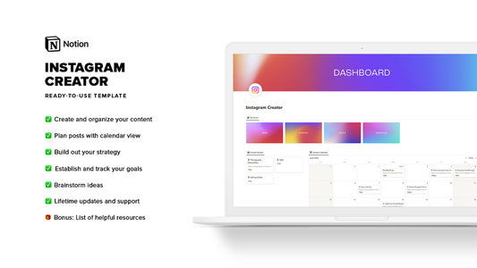 Matt Bio Instagram Creator Notion Template Planner Workspace Organizer
