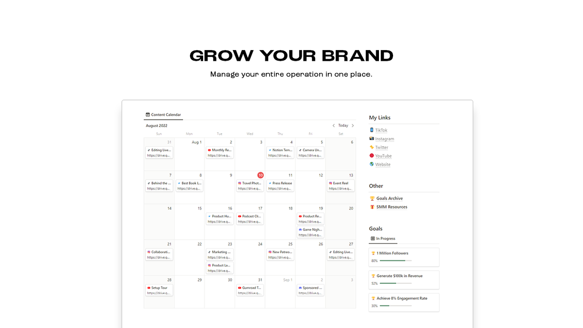Matt Bio Social Media Manager Notion Template Content Planner Organizer