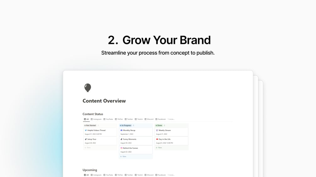 Matt Bio Content Creator Notion Template Planner Workspace Organizer