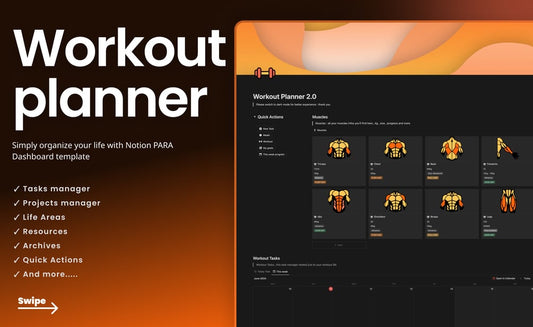 Workout Planner 2.0 Notion Template Fitness Tracker Meal Planner