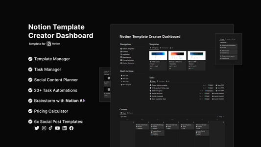 Matt Bio Creator Dashboard Notion Template Content Planner Organizer
