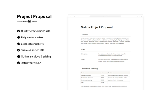 Matt Bio Project Proposal Notion Template Business Client Organizer