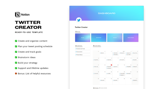 Matt Bio Twitter Creator Notion Template Content Planner Organizer