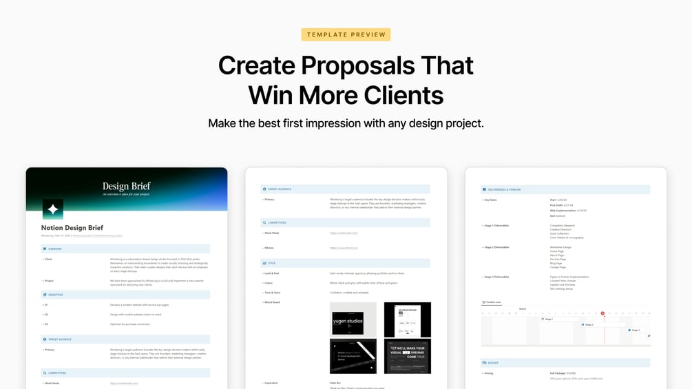 Matt Bio Design Brief Notion Template Proposal Organizer